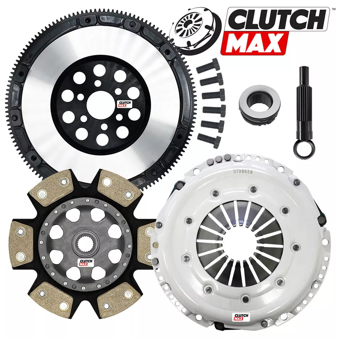 CLUTCHMAX STAGE 4 CLUTCH KIT & SOLID FLYWHEEL BUNDLE SET [CM02027HDDLSF-ST4]