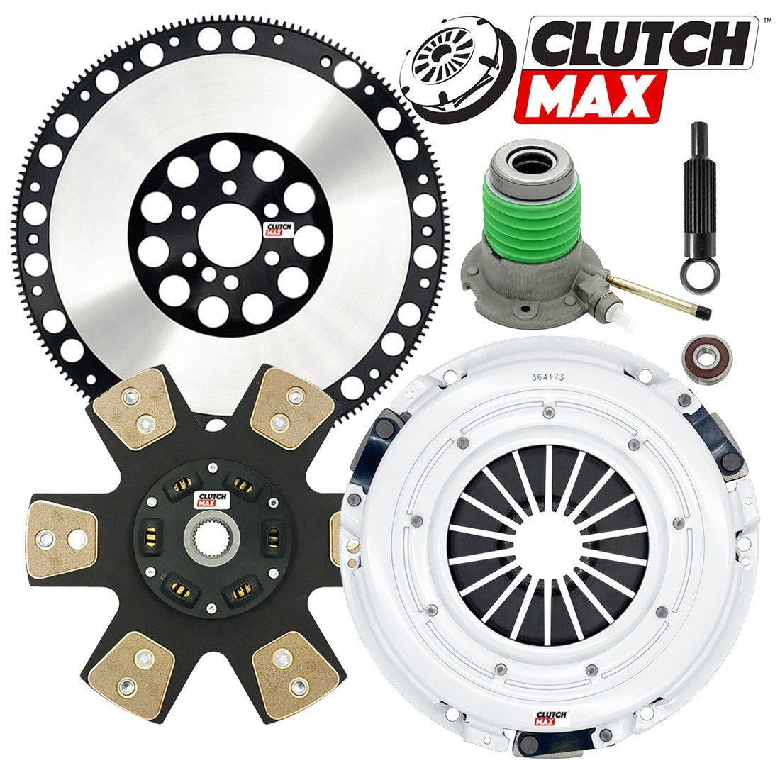 CLUTCHMAX STAGE 4 CLUTCH KIT & PERFORMANCE CHROMOLY FLYWHEEL WITH SLAVE CYLINDER BUNDLE SET [CM04804HDCWS-LSF04173-ST4]