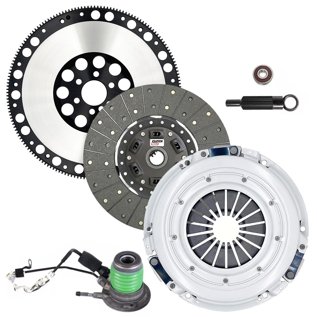 CLUTCHMAX OEM CLUTCH KIT & PERFORMANCE CHROMOLY FLYWHEEL WITH SLAVE CYLINDER BUNDLE SET [CM04803HDWS-LSF04173-CK]