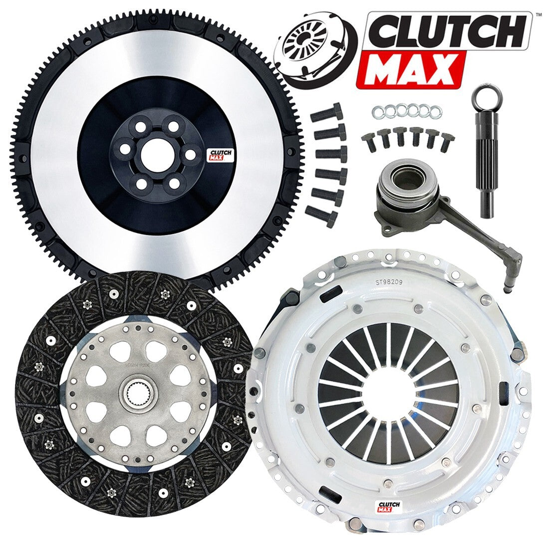 CLUTCHMAX STAGE 2 CLUTCH KIT & PERFORMANCE CHROMOLY FLYWHEEL WITH SLAVE CYLINDER BUNDLE SET [CM17167HDRWS-LSF02017-ST2]