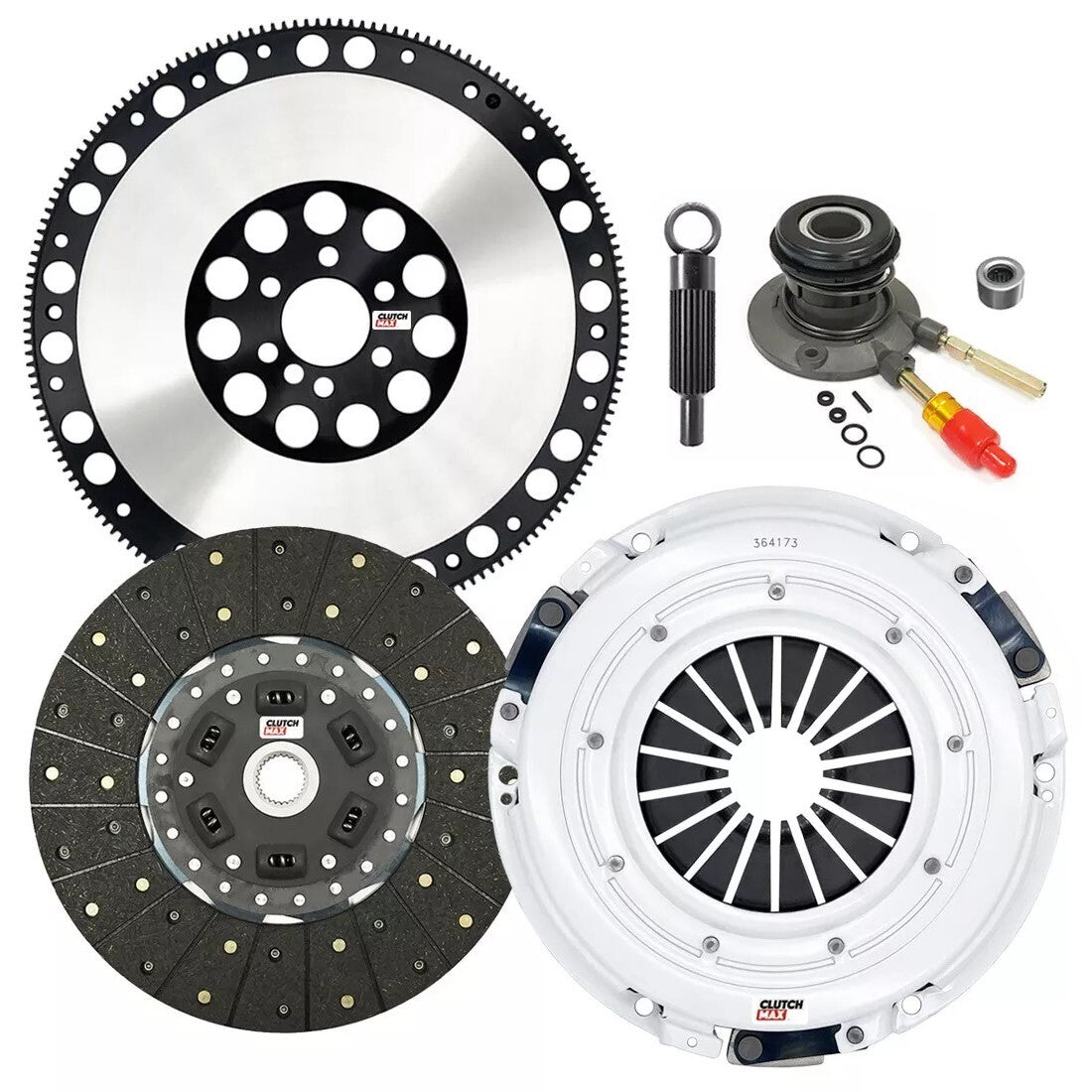 CLUTCHMAX STAGE 2 CLUTCH KIT & PERFORMANCE CHROMOLY FLYWHEEL WITH SLAVE CYLINDER BUNDLE SET [CM04173SBWS-LSF04173-ST2X]