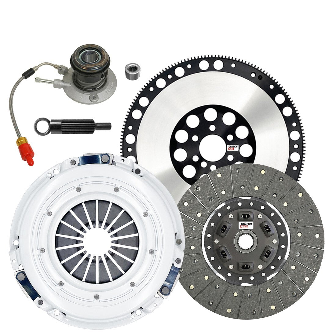 CLUTCHMAX OEM CLUTCH KIT & PERFORMANCE CHROMOLY FLYWHEEL WITH SLAVE CYLINDER BUNDLE SET [CM04273HDWS-LSF04173-CK]