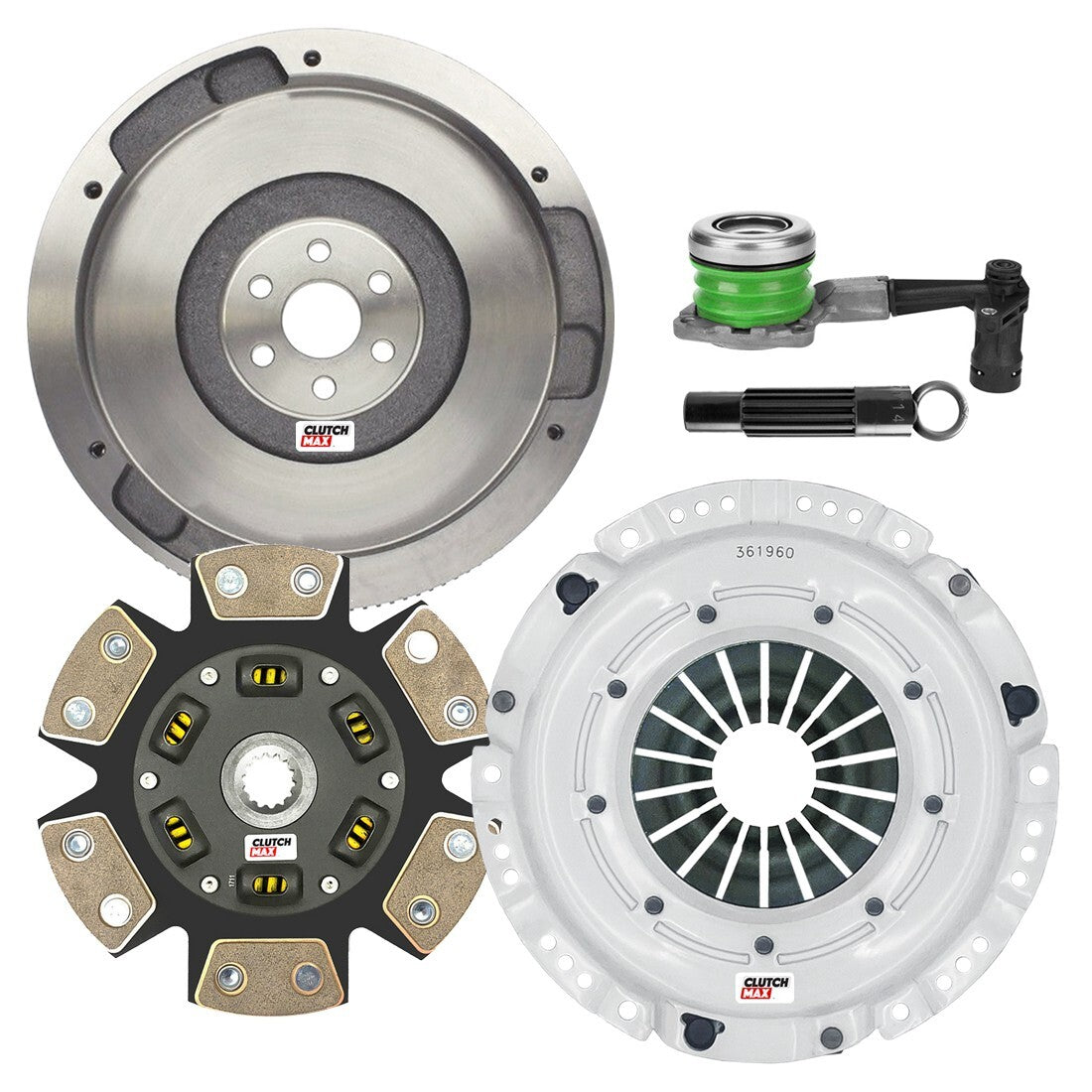CLUTCHMAX STAGE 3 CLUTCH KIT & FLYWHEEL WITH SLAVE CYLINDER BUNDLE SET [CM04218HDCWS-FW167610-ST3]