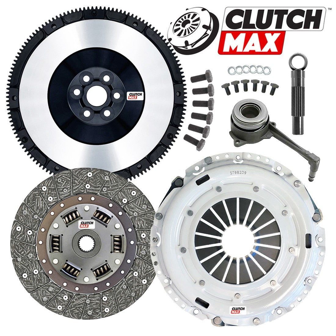 CLUTCHMAX STAGE 1 CLUTCH KIT & PERFORMANCE CHROMOLY FLYWHEEL WITH SLAVE CYLINDER BUNDLE SET [CM17167HDWS+LSF02017-ST1]