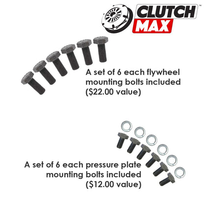 CLUTCHMAX STAGE 1 CLUTCH KIT & PERFORMANCE CHROMOLY FLYWHEEL WITH SLAVE CYLINDER BUNDLE SET [CM17167HDWS+LSF02017-ST1]