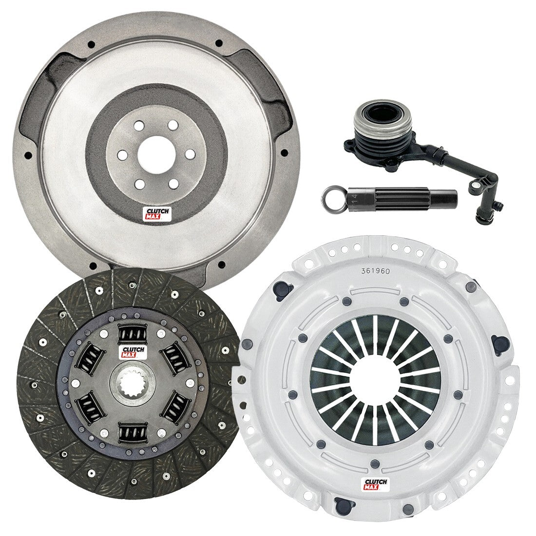 CLUTCHMAX STAGE 2 CLUTCH KIT & FLYWHEEL WITH SLAVE CYLINDER BUNDLE SET [CM04228HDWS-FW167610-ST2]