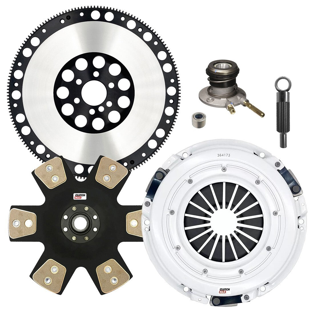 CLUTCHMAX STAGE 5 CLUTCH KIT & PERFORMANCE CHROMOLY FLYWHEEL WITH SLAVE CYLINDER BUNDLE SET [CM04222HDDWS-LSF04173-ST5]