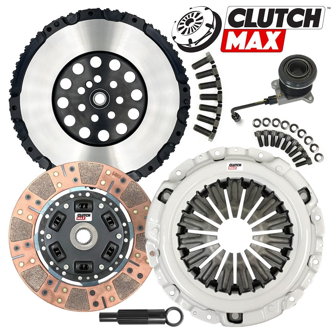CLUTCHMAX STAGE 3 CLUTCH KIT & PERFORMANCE CHROMOLY FLYWHEEL WITH SLAVE CYLINDER BUNDLE SET [CM05960DFWS-LSF05960-ST3]