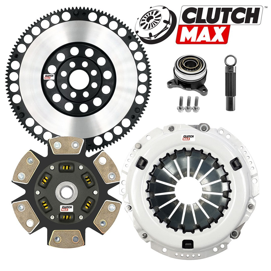 CLUTCHMAX STAGE 3 CLUTCH KIT & PERFORMANCE CHROMOLY FLYWHEEL WITH SLAVE CYLINDER BUNDLE SET [CM16087HDCWS-LSF16082-ST3]