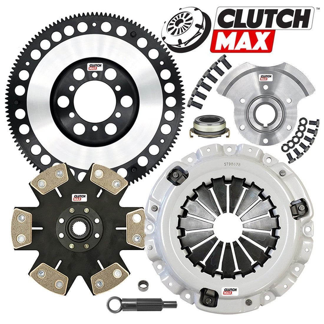 CLUTCHMAX STAGE 5 CLUTCH KIT & PERFORMANCE CHROMOLY FLYWHEEL COUNTER WEIGHT BUNDLE SET [CM10037HDDLSF-CW-02-ST5]