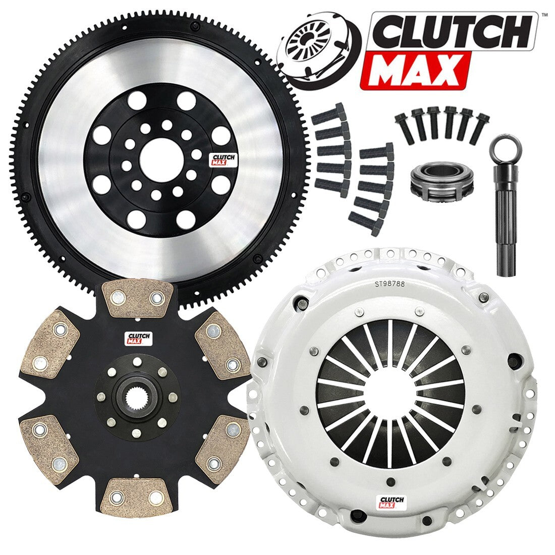 CLUTCHMAX STAGE 4 CLUTCH KIT & PERFORMANCE CHROMOLY FLYWHEEL BUNDLE SET [CM17036HDDLSF-ST4]