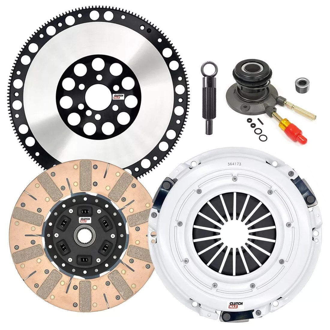 CLUTCHMAX STAGE 3 CLUTCH KIT & PERFORMANCE CHROMOLY FLYWHEEL WITH SLAVE CYLINDER BUNDLE SET [CM04173DFWS-LSF04173-ST3]