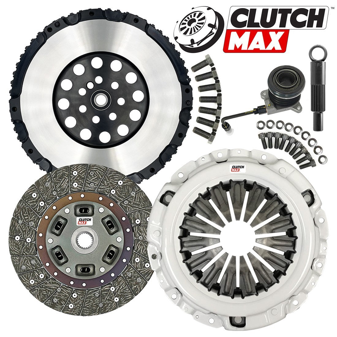 CLUTCHMAX STAGE 2 CLUTCH KIT & PERFORMANCE CHROMOLY FLYWHEEL WITH SLAVE CYLINDER BUNDLE SET [CM05960HDWS-LSF05960-ST2]