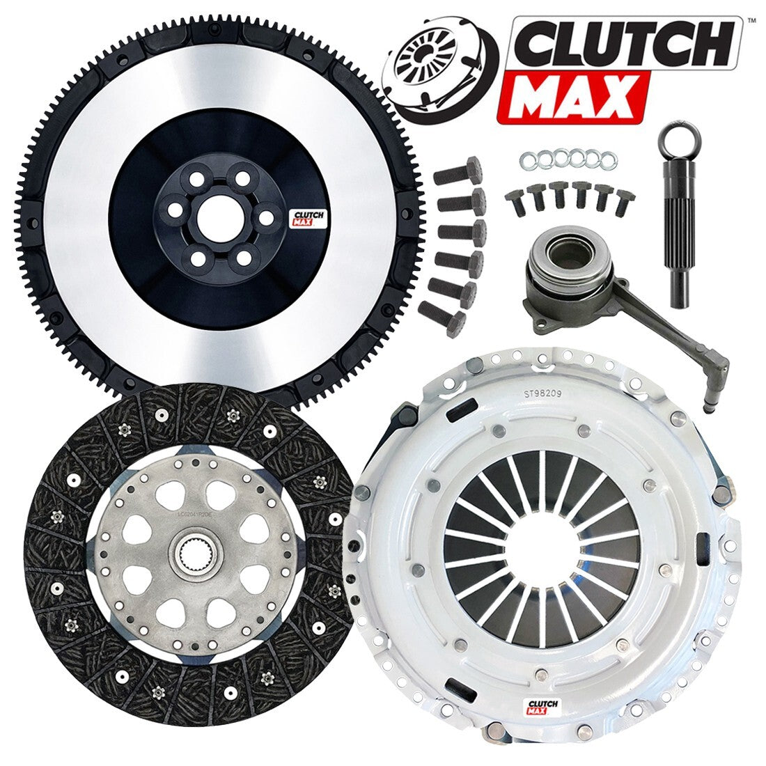 CLUTCHMAX STAGE 2 CLUTCH KIT & PERFORMANCE CHROMOLY FLYWHEEL WITH SLAVE CYLINDER BUNDLE SET [CM02017HDRWS+LSF02017-ST2]
