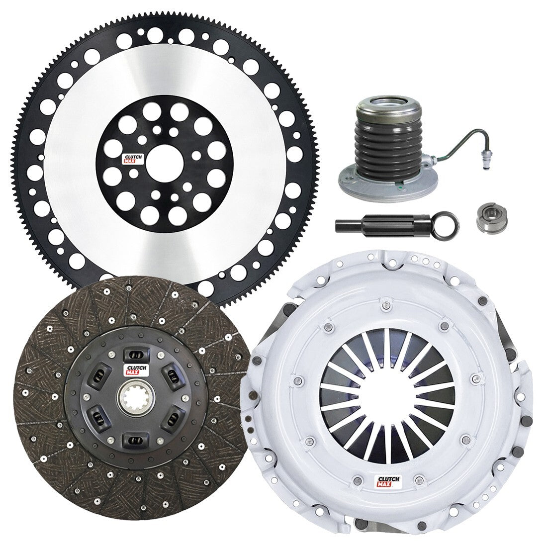 CLUTCHMAX STAGE 2 CLUTCH KIT & PERFORMANCE CHROMOLY FLYWHEEL WITH SLAVE CYLINDER BUNDLE SET [CM07287HDWS+LSF07023-ST2]