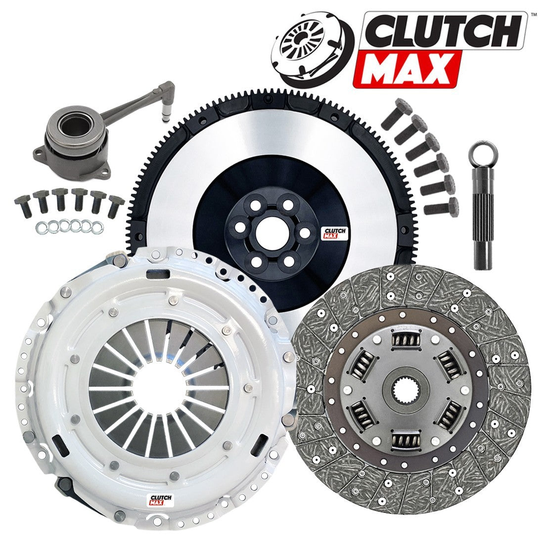 CLUTCHMAX OEM CLUTCH KIT & PERFORMANCE CHROMOLY FLYWHEEL WITH SLAVE CYLINDER BUNDLE SET [CM17167HDWS+LSF02017-CK]