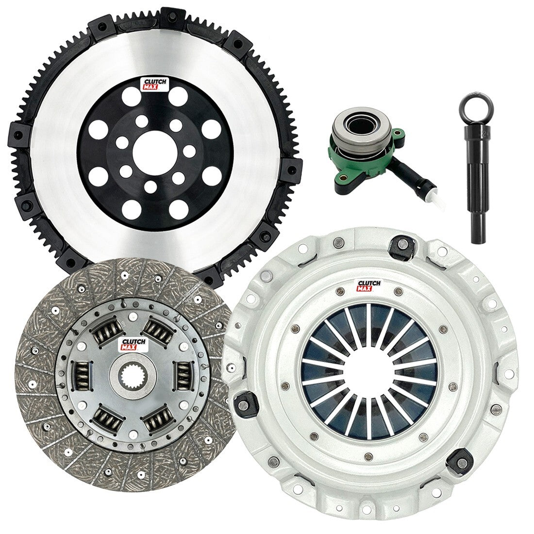 CLUTCHMAX STAGE 1 CLUTCH KIT & PERFORMANCE CHROMOLY FLYWHEEL WITH SLAVE CYLINDER BUNDLE SET [CM05012HDWS-LSF05012-ST1]