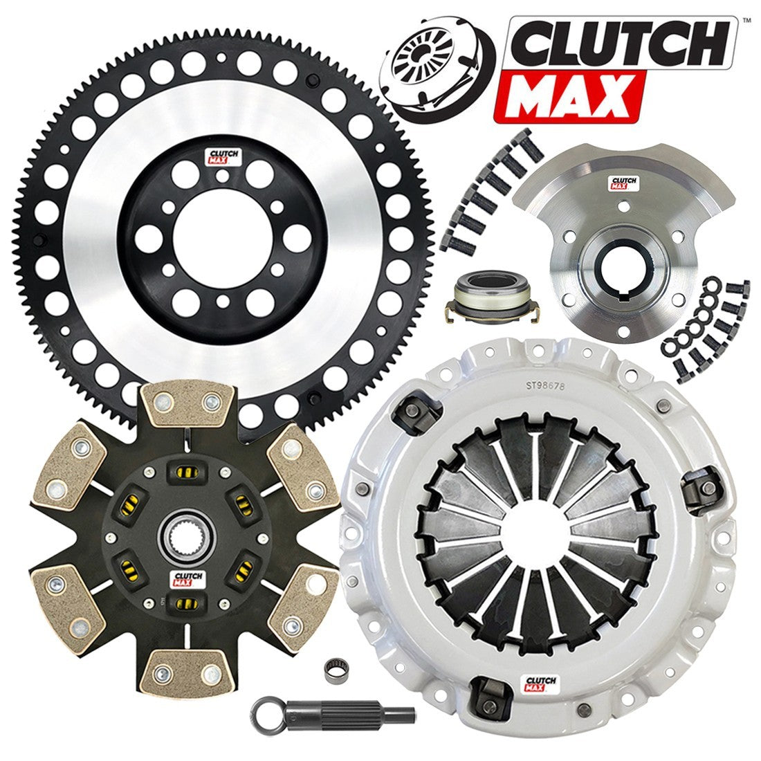 CLUTCHMAX STAGE 4 CLUTCH KIT & PERFORMANCE CHROMOLY FLYWHEEL COUNTER WEIGHT BUNDLE SET [CM10061HDCLSF-CW-03-ST4]