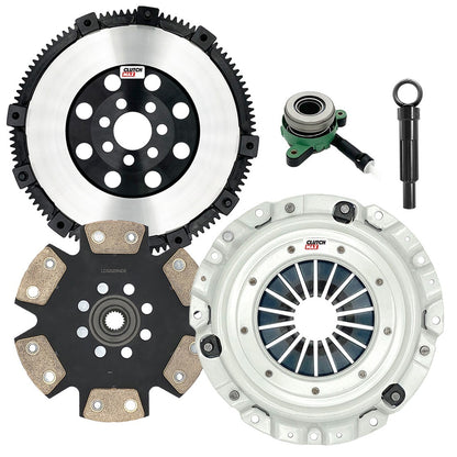 CLUTCHMAX STAGE 4 CLUTCH KIT & PERFORMANCE CHROMOLY FLYWHEEL WITH SLAVE CYLINDER BUNDLE SET [CM05012HDDWS-LSF05012-ST4]