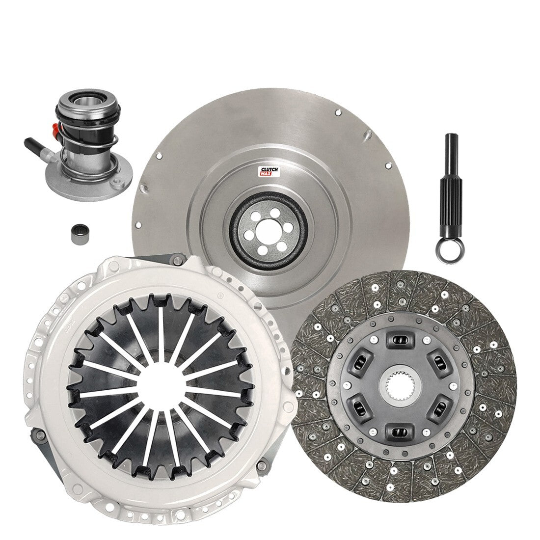 CLUTCHMAX OEM CLUTCH KIT & FLYWHEEL WITH SLAVE CYLINDER BUNDLE SET [CM07077HDWS-FW167724-CK]