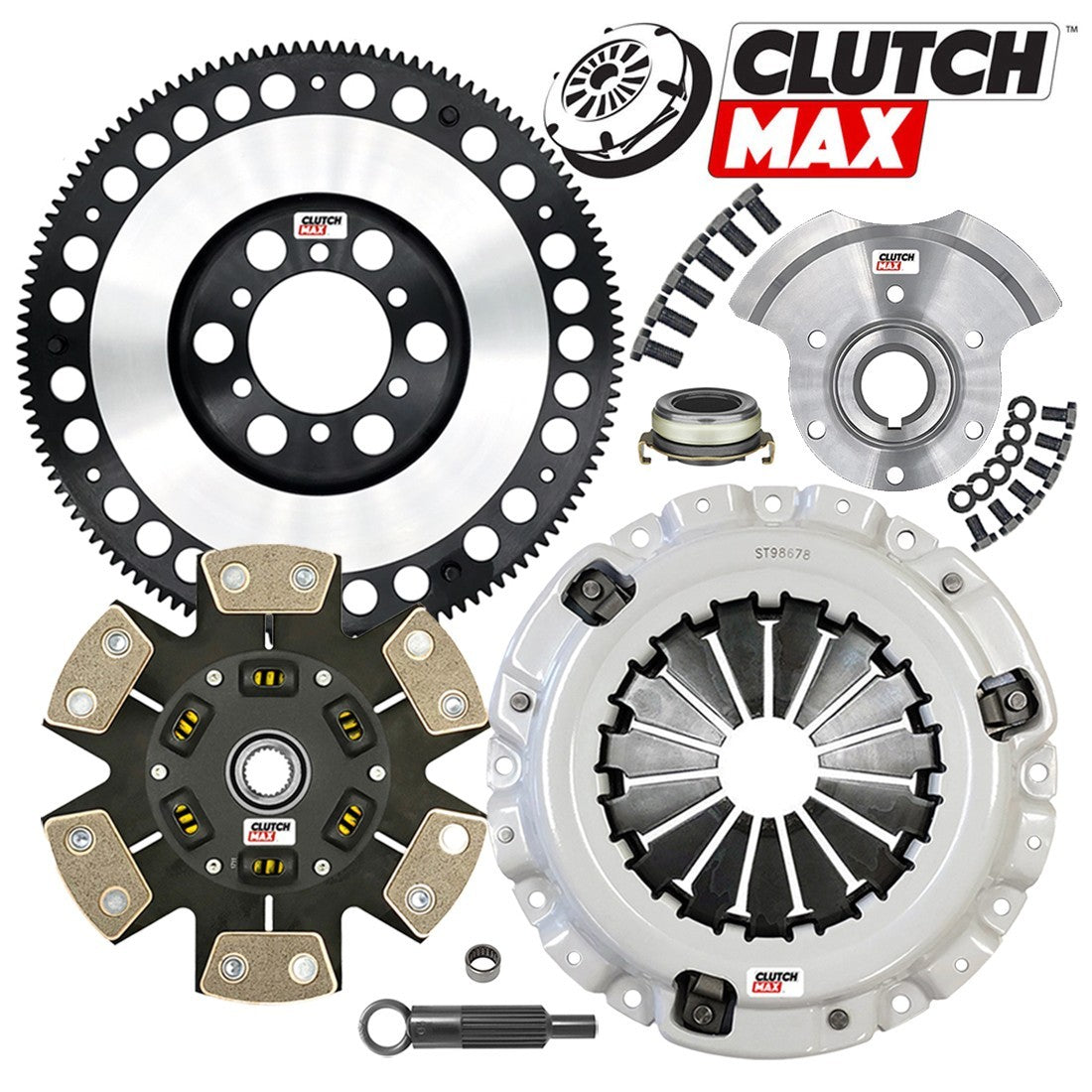 CLUTCHMAX STAGE 4 CLUTCH KIT & PERFORMANCE CHROMOLY FLYWHEEL COUNTER WEIGHT BUNDLE SET [CM10037HDCLSF-CW-02-ST4]