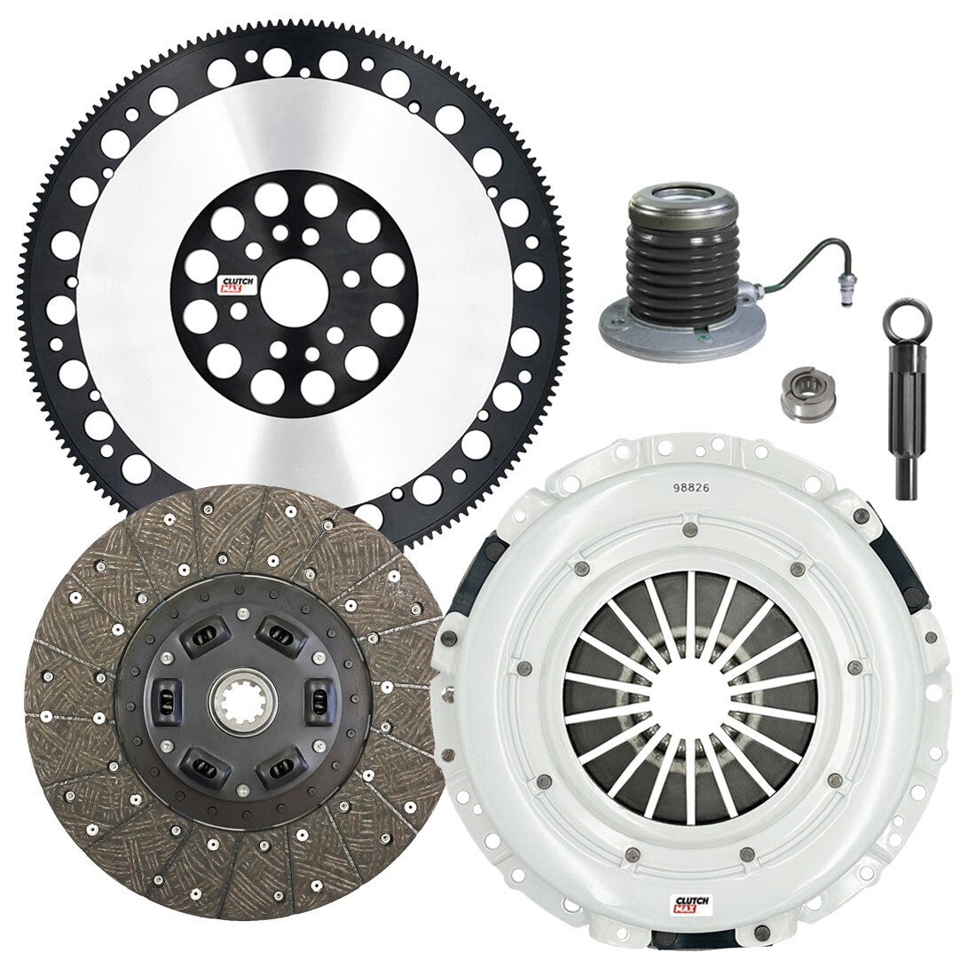 CLUTCHMAX STAGE 1 CLUTCH KIT & PERFORMANCE CHROMOLY FLYWHEEL WITH SLAVE CYLINDER BUNDLE SET [CM07187HDWS-LSF07023-ST1]