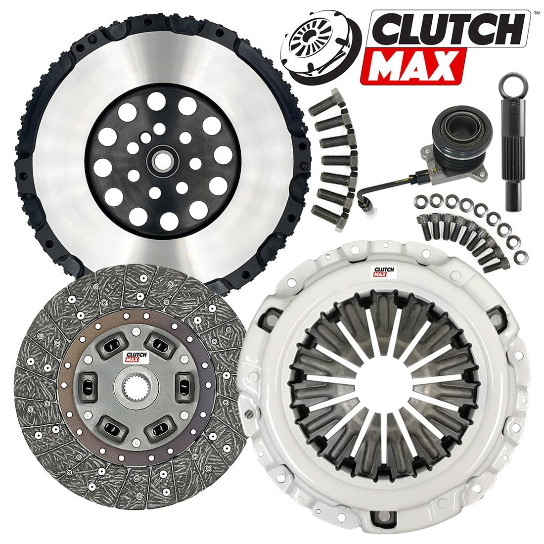 CLUTCHMAX STAGE 1 CLUTCH KIT & PERFORMANCE CHROMOLY FLYWHEEL WITH SLAVE CYLINDER BUNDLE SET [CM05960HDWS-LSF05960-ST1]