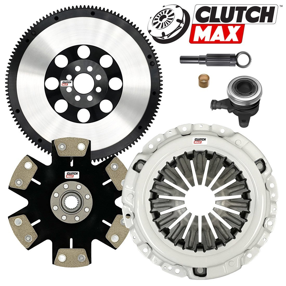 CLUTCHMAX STAGE 4 CLUTCH KIT & PERFORMANCE CHROMOLY FLYWHEEL WITH SLAVE CYLINDER BUNDLE SET [CM06082HDDWS-LSF06082-ST4]