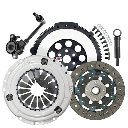CLUTCHMAX OEM CLUTCH KIT & PERFORMANCE CHROMOLY FLYWHEEL WITH SLAVE CYLINDER BUNDLE SET [CM06055HDRWS-LSF06055-CK]