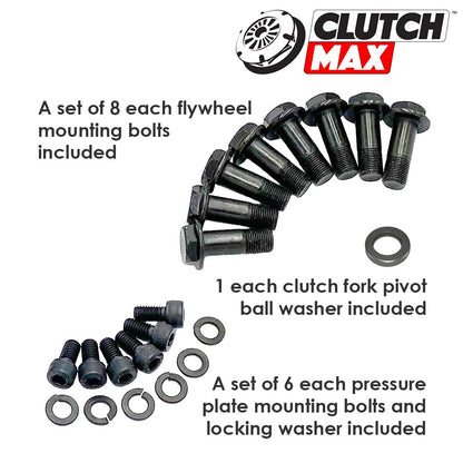 CLUTCHMAX OEM CLUTCH KIT & PERFORMANCE CHROMOLY FLYWHEEL & CLUTCH FORK BUNDLE SET [CM08819HDLSF-CFP140-CK]