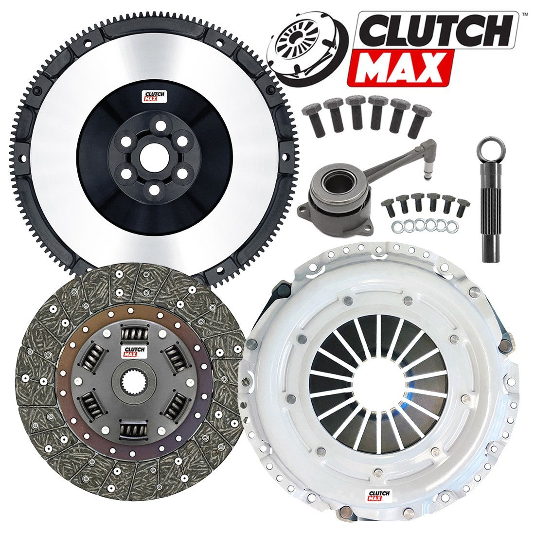 CLUTCHMAX STAGE 2 CLUTCH KIT & PERFORMANCE CHROMOLY FLYWHEEL WITH SLAVE CYLINDER BUNDLE SET [CM17567HDWS+LSF02017-ST2]