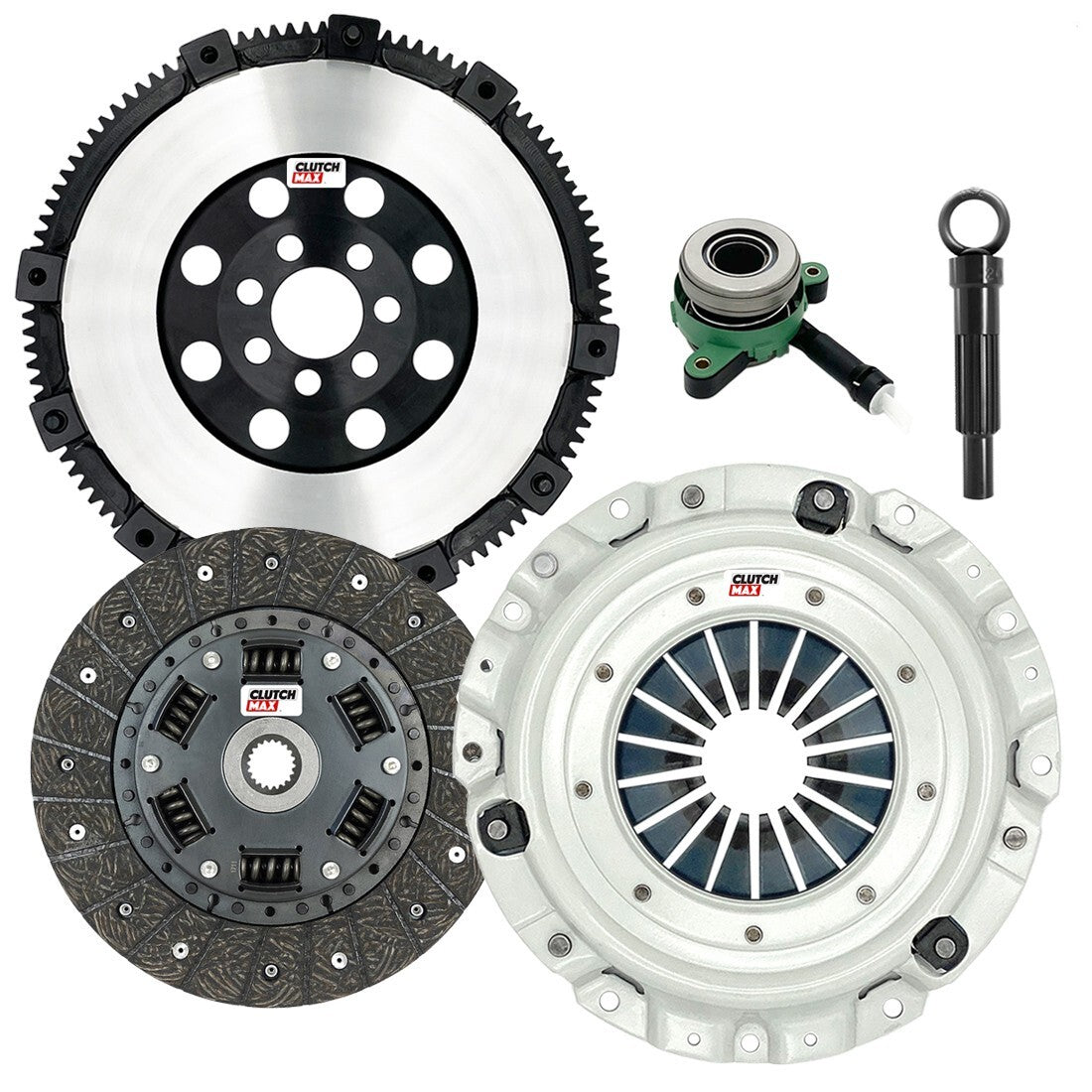 CLUTCHMAX STAGE 2 CLUTCH KIT & PERFORMANCE CHROMOLY FLYWHEEL WITH SLAVE CYLINDER BUNDLE SET [CM05012HDWS-LSF05012-ST2]