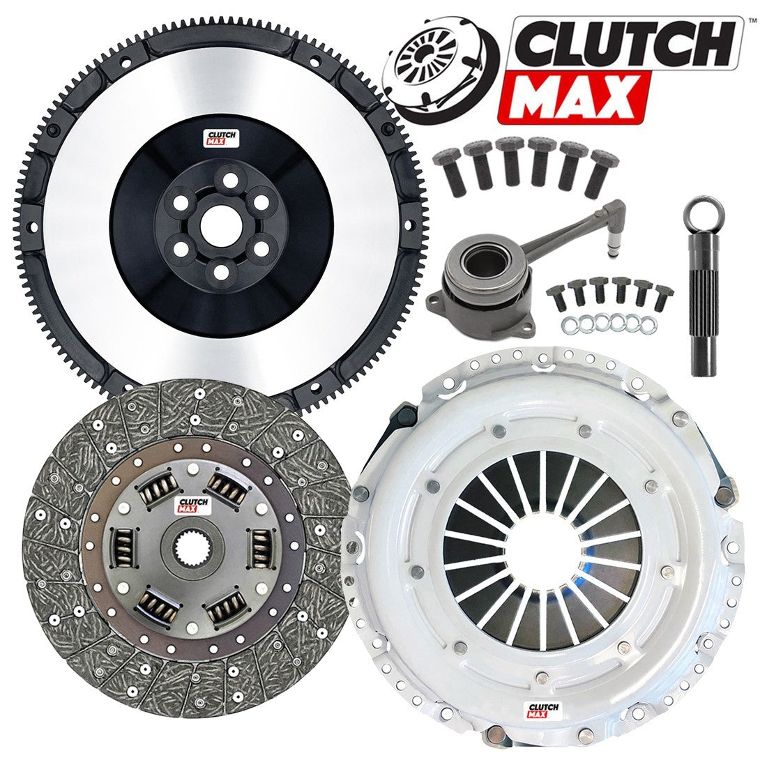 CLUTCHMAX STAGE 1 CLUTCH KIT & PERFORMANCE CHROMOLY FLYWHEEL WITH SLAVE CYLINDER BUNDLE SET [CM17567HDWS+LSF02017-ST1]