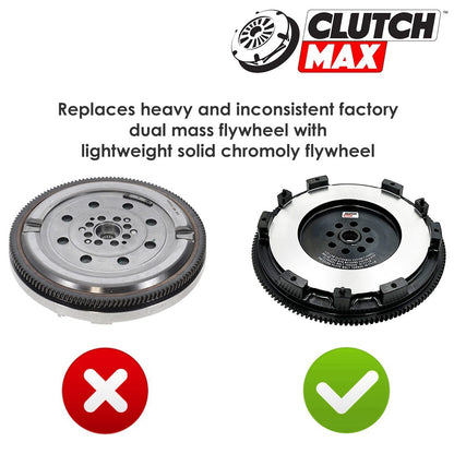 CLUTCHMAX OEM CLUTCH KIT & PERFORMANCE CHROMOLY FLYWHEEL & CLUTCH FORK BUNDLE SET [CM08819HDLSF-CFP140-CK]