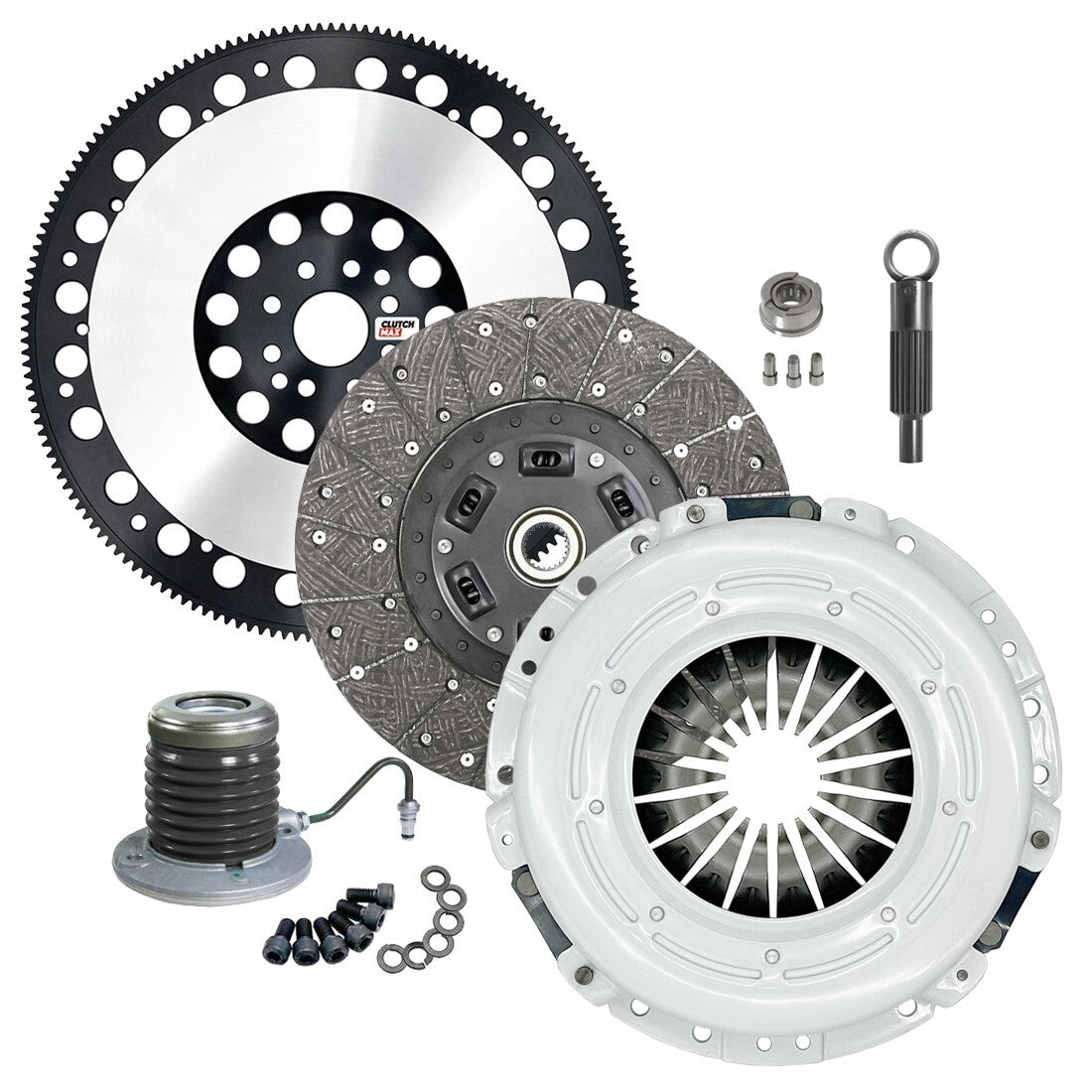 CLUTCHMAX OEM CLUTCH KIT & PERFORMANCE CHROMOLY FLYWHEEL WITH SLAVE CYLINDER BUNDLE SET [CM07809HDWS-LSF07809-CK]