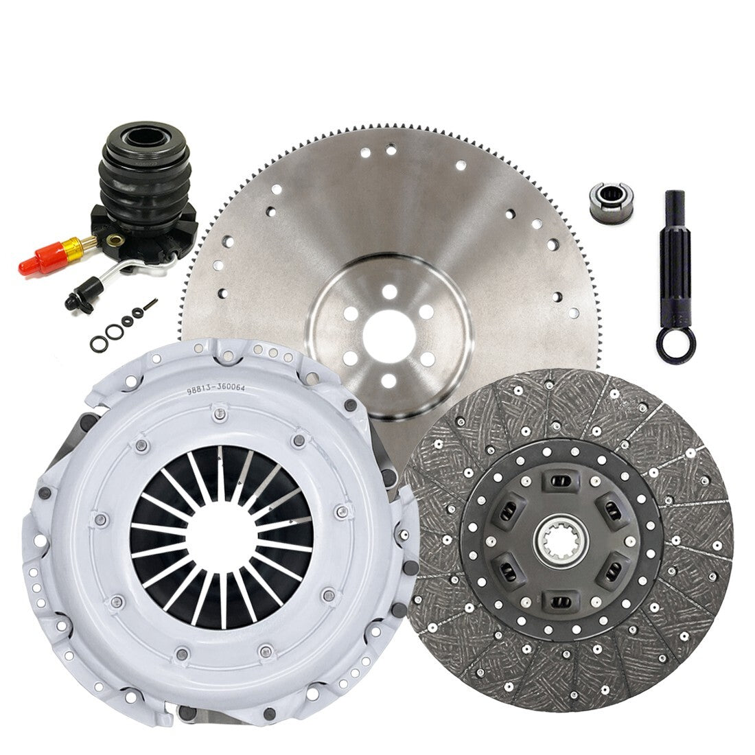 CLUTCHMAX OEM CLUTCH KIT & FLYWHEEL WITH SLAVE CYLINDER BUNDLE SET [CM07097HDWS-FW167935-CK]