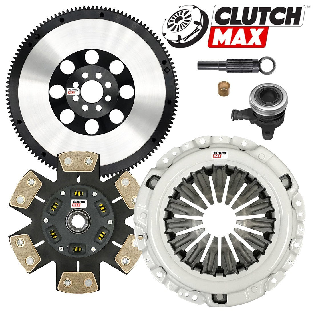 CLUTCHMAX STAGE 3 CLUTCH KIT & PERFORMANCE CHROMOLY FLYWHEEL WITH SLAVE CYLINDER BUNDLE SET [CM06082HDCWS-LSF06082-ST3]