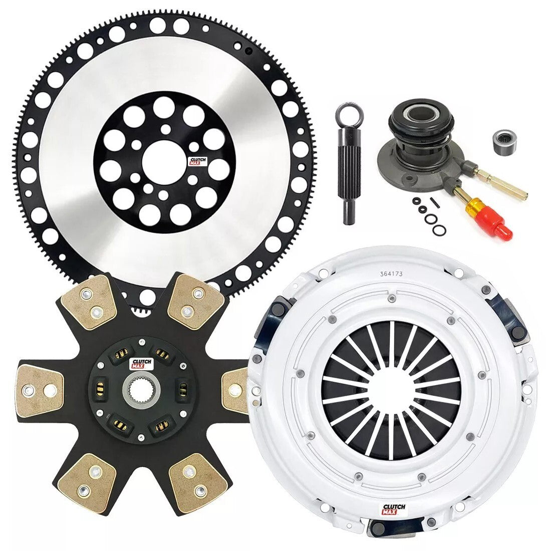 CLUTCHMAX STAGE 4 CLUTCH KIT & PERFORMANCE CHROMOLY FLYWHEEL WITH SLAVE CYLINDER BUNDLE SET [CM04173HDCWS-LSF04173-ST4]
