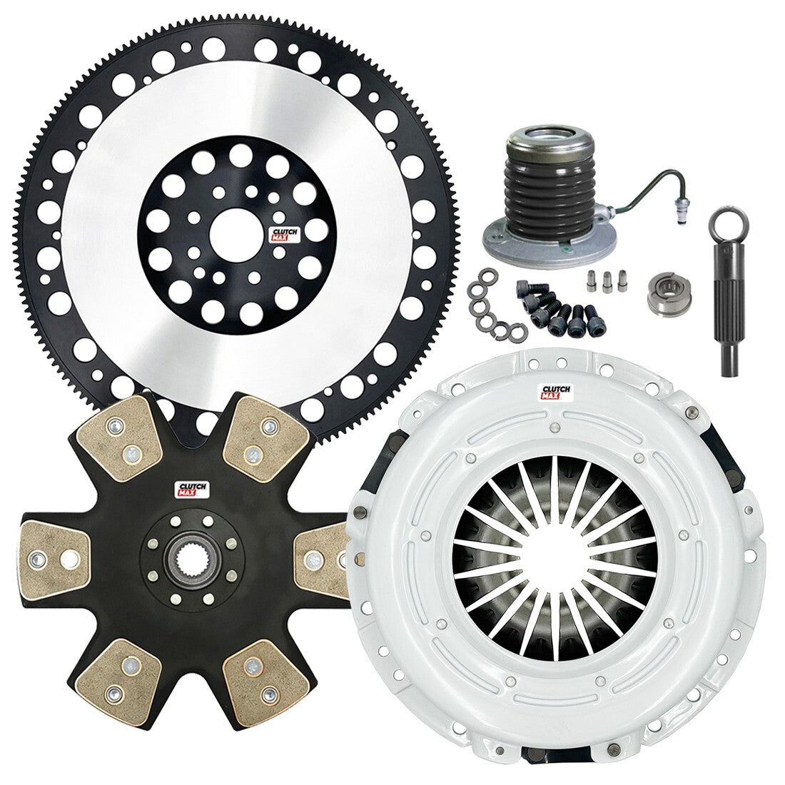 CLUTCHMAX STAGE 5 CLUTCH KIT & PERFORMANCE CHROMOLY FLYWHEEL WITH SLAVE CYLINDER BUNDLE SET [CM07809HDDWS-LSF07809-ST5]