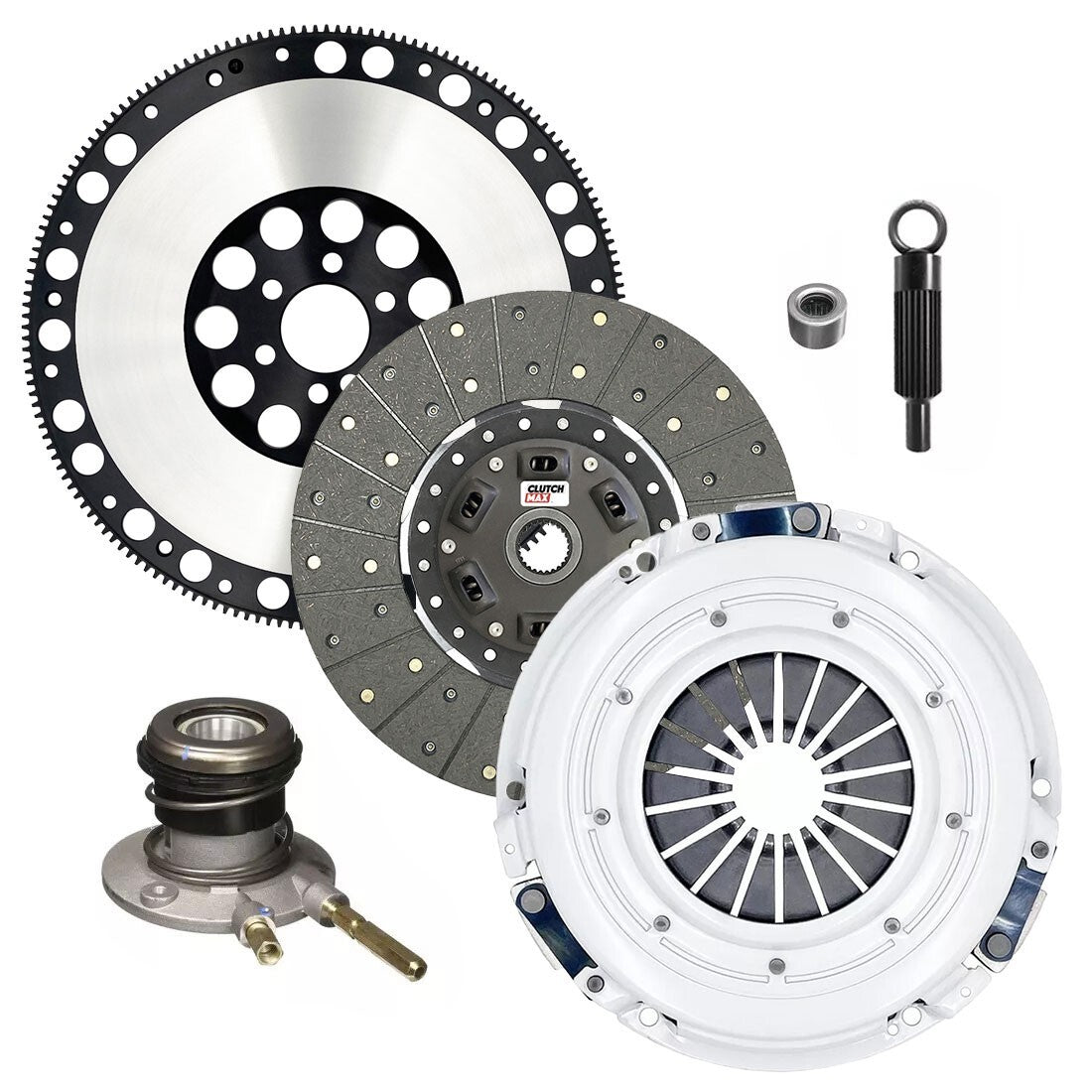 CLUTCHMAX OEM CLUTCH KIT & PERFORMANCE CHROMOLY FLYWHEEL WITH SLAVE CYLINDER BUNDLE SET [CM04222HDWS-LSF04173-CK]