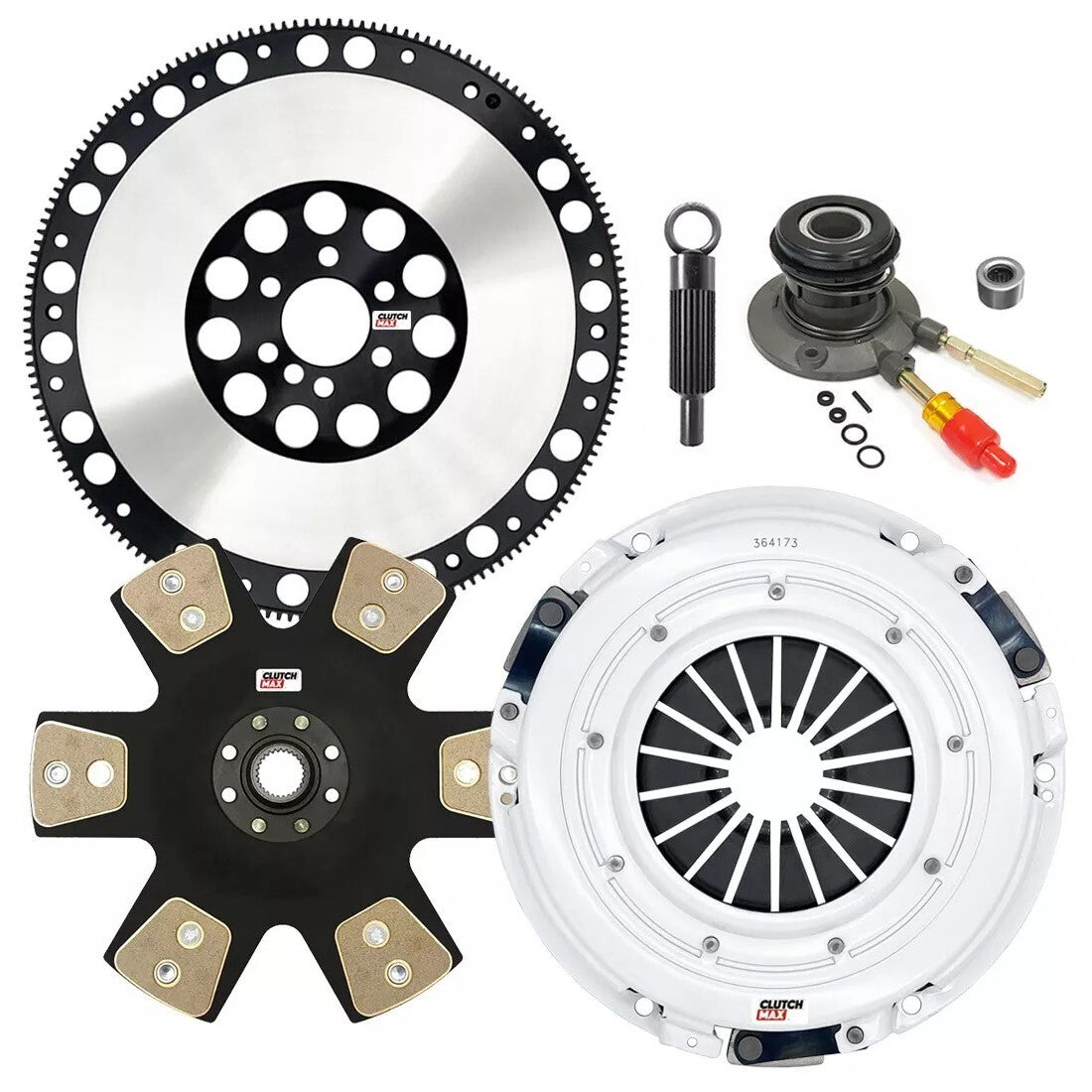 CLUTCHMAX STAGE 5 CLUTCH KIT & PERFORMANCE CHROMOLY FLYWHEEL WITH SLAVE CYLINDER BUNDLE SET [CM04173HDDWS-LSF04173-ST5]