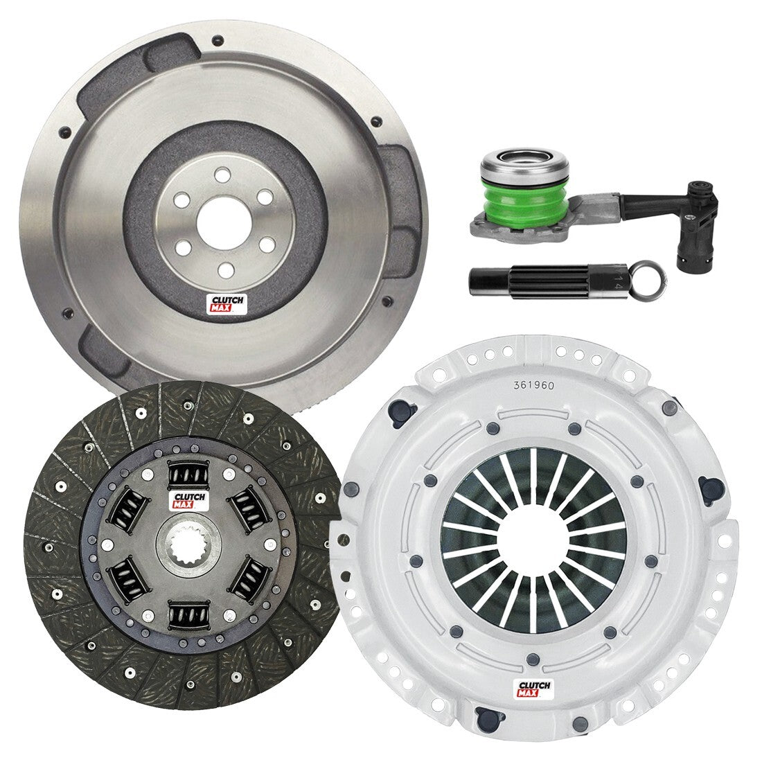 CLUTCHMAX STAGE 2 CLUTCH KIT & FLYWHEEL WITH SLAVE CYLINDER BUNDLE SET [CM04162HDWS-FW167610-ST2]