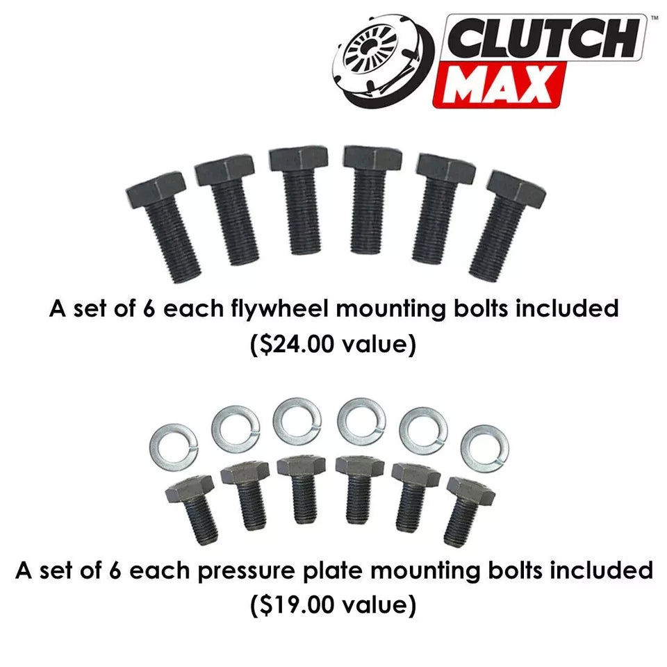 CLUTCHMAX OEM CLUTCH KIT & PERFORMANCE CHROMOLY FLYWHEEL BUNDLE SET WITH SLAVE CYLINDER [CM02017HDRWS-LSF02017-CK]