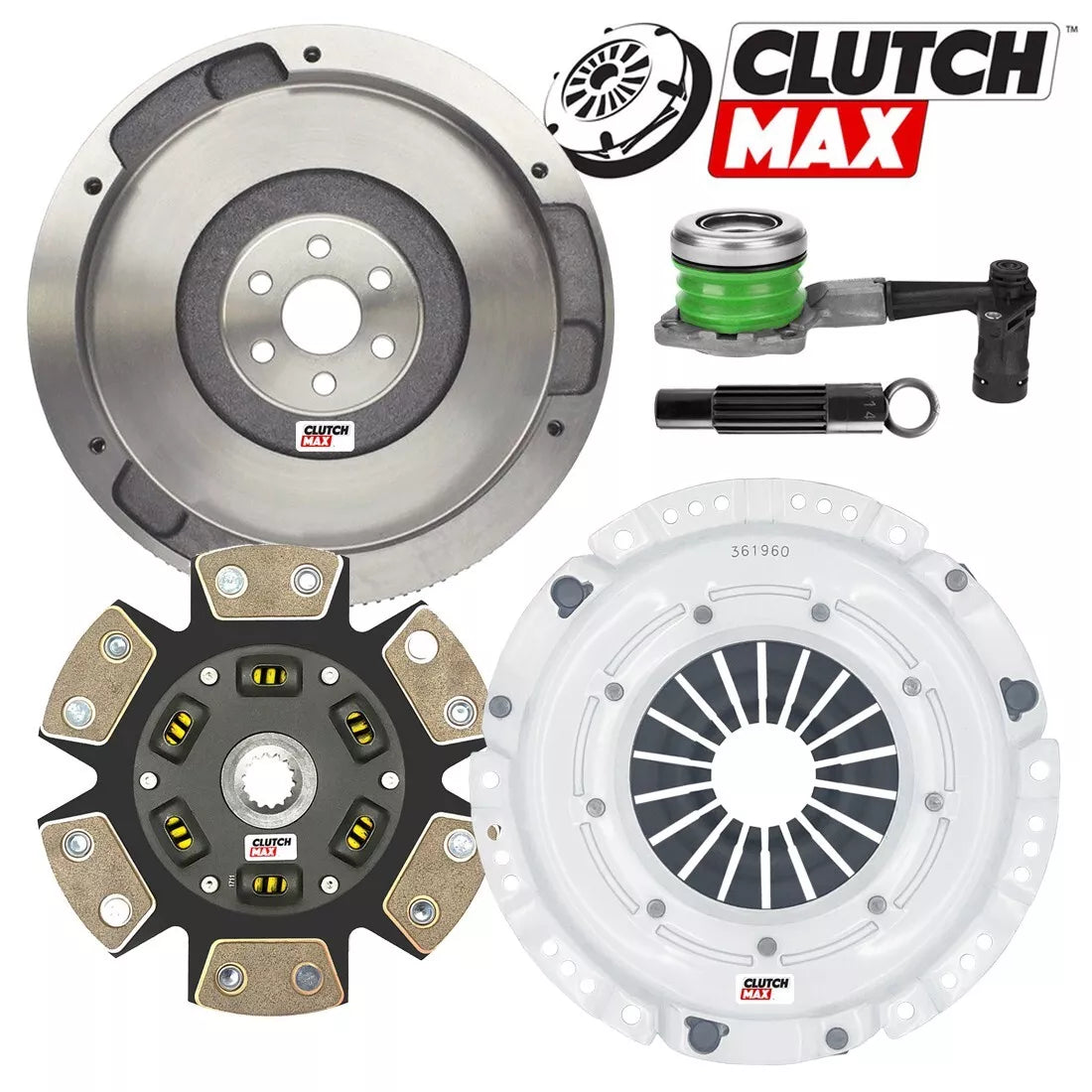 CLUTCHMAX  STAGE 3 CLUTCH KIT & FLYWHEEL WITH SLAVE CYLINDER BUNDLE SET [CM04162HDCWS-FW167610-ST3]