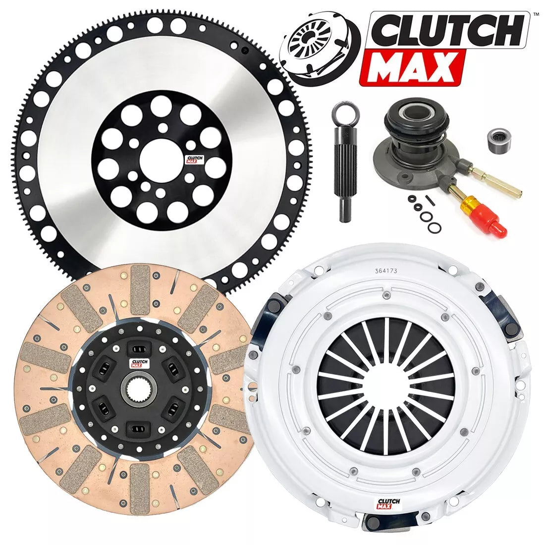 CLUTCHMAX  STAGE 3 CLUTCH KIT & PERFORMANCE CHROMOLY FLYWHEEL WITH SLAVE CYLINDER BUNDLE SET [CM04173DFWS-LSF04173-ST3]