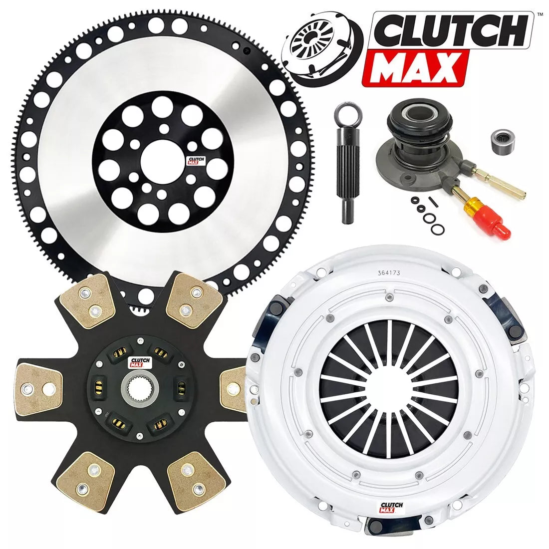 CLUTCHMAX  STAGE 4 CLUTCH KIT & PERFORMANCE CHROMOLY FLYWHEEL WITH SLAVE CYLINDER BUNDLE SET [CM04173HDCWS-LSF04173-ST4]