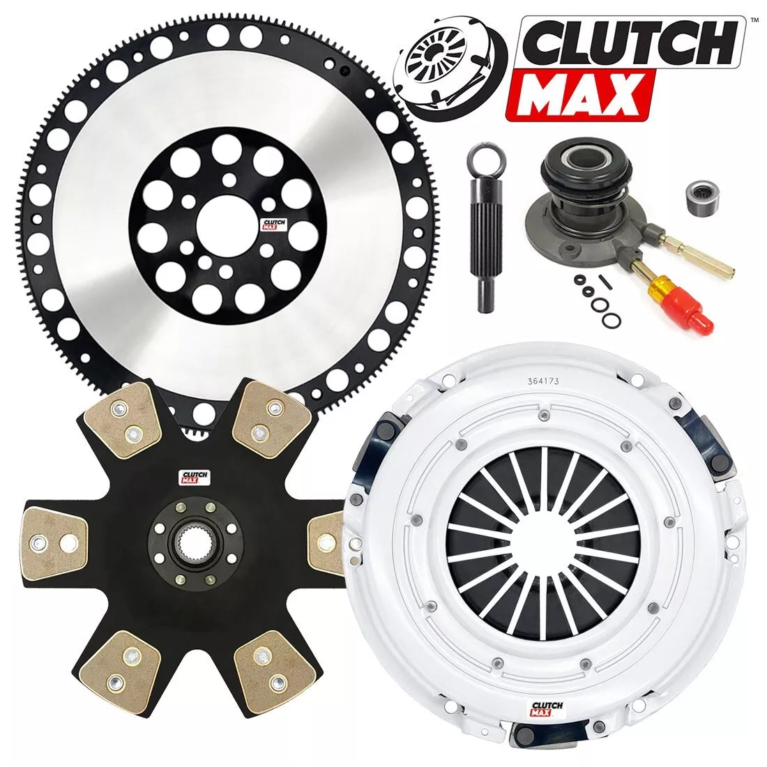 CLUTCHMAX  STAGE 5 CLUTCH KIT & PERFORMANCE CHROMOLY FLYWHEEL WITH SLAVE CYLINDER BUNDLE SET [CM04173HDDWS-LSF04173-ST5]