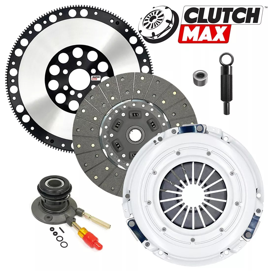 CLUTCHMAX  OEM CLUTCH KIT & PERFORMANCE CHROMOLY FLYWHEEL WITH SLAVE CYLINDER BUNDLE SET [CM04173HDWS-LSF04173-CK]