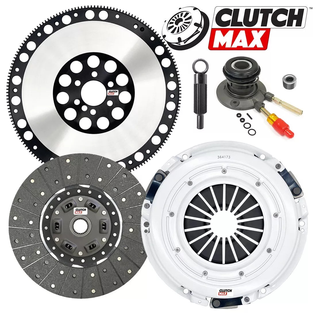 CLUTCHMAX  STAGE 1 CLUTCH KIT & PERFORMANCE CHROMOLY FLYWHEEL WITH SLAVE CYLINDER BUNDLE SET [CM04173HDWS-LSF04173-ST1]