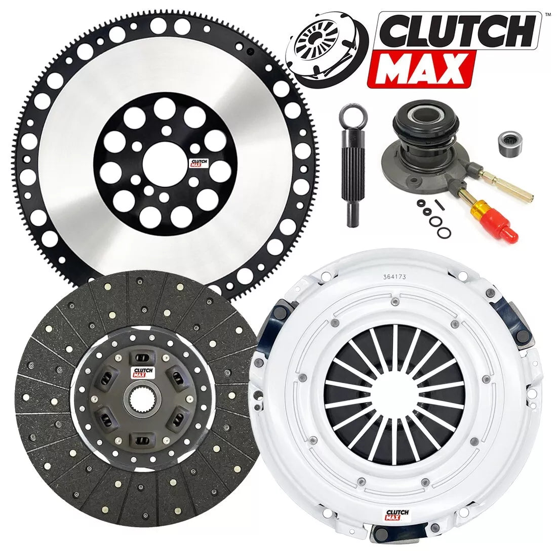 CLUTCHMAX  STAGE 2 CLUTCH KIT & PERFORMANCE CHROMOLY FLYWHEEL WITH SLAVE CYLINDER BUNDLE SET [CM04173HDWS-LSF04173-ST2]